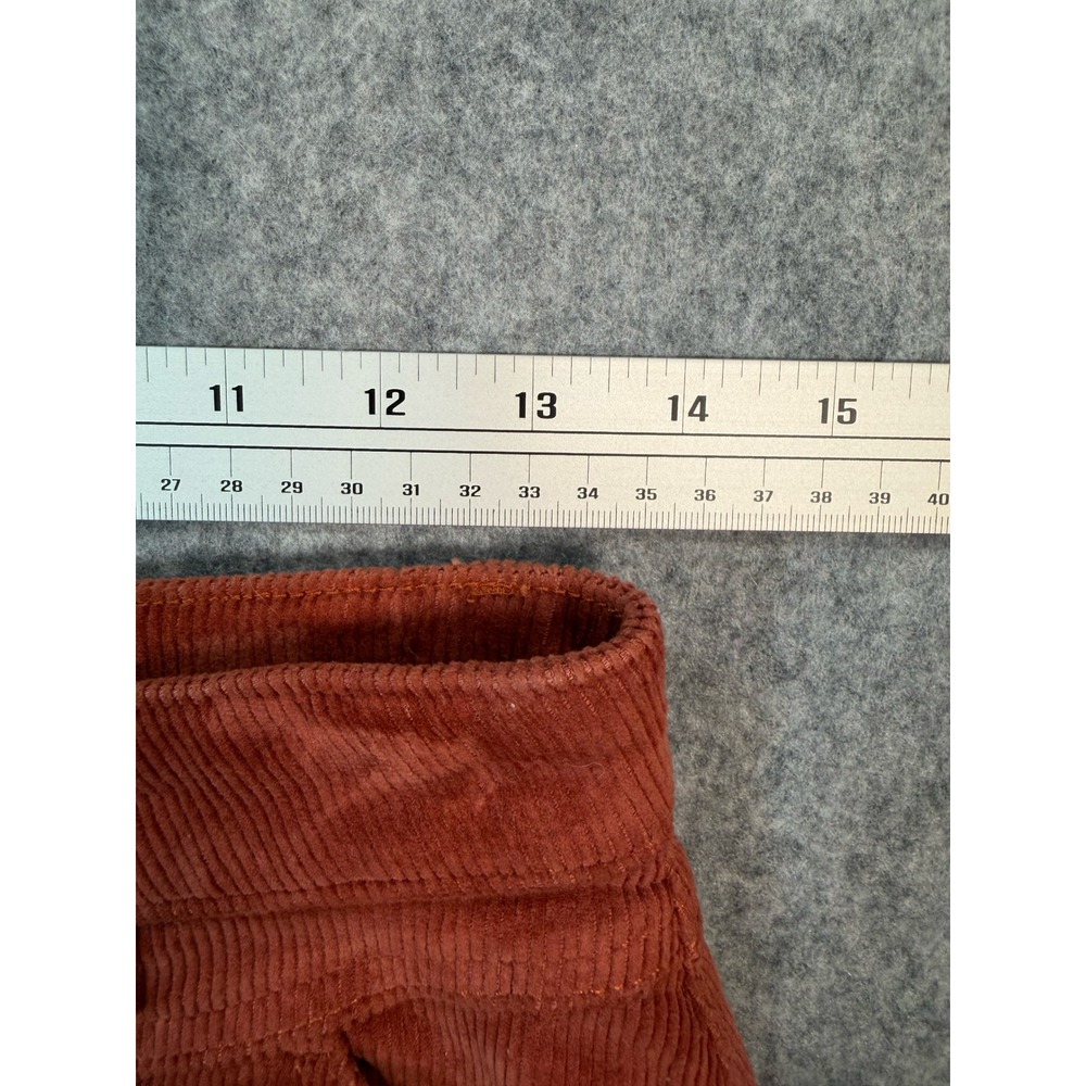 SO Womens Rust Orange Corduroy Mini Skirt Front Zip A-Line Size 5/27W - Picture 4 of 5